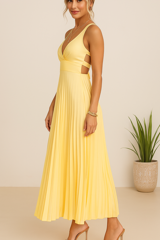 Liliana | Sunshine Vestido midi plisado