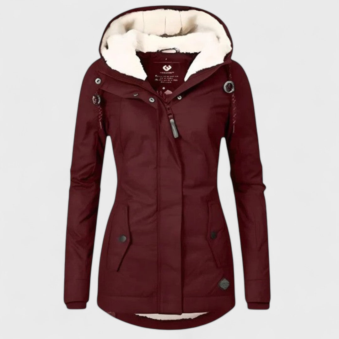 Amélie - Chaqueta Impermeable de Invierno con Capucha