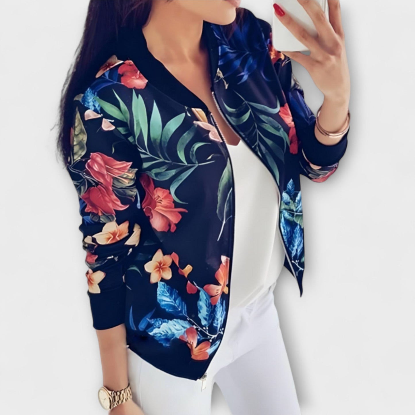 Kaelin - Elegante Bomber Floral para un Estilo Único