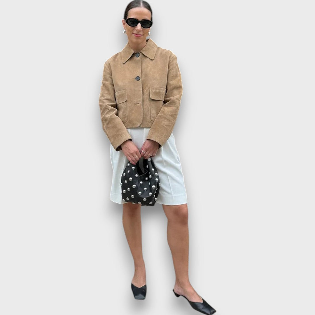 Naomi - Chaqueta de Ante Clásica y Elegante