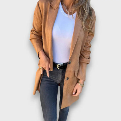 Eloise - Elegante Blazer-Cardigan Camel para Estilo Sofisticado