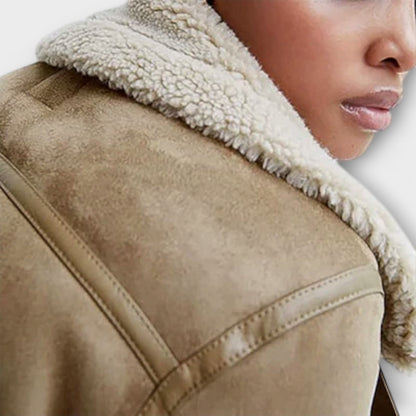 Chaqueta Aviador Aurora de Shearling Elegante y Cálida