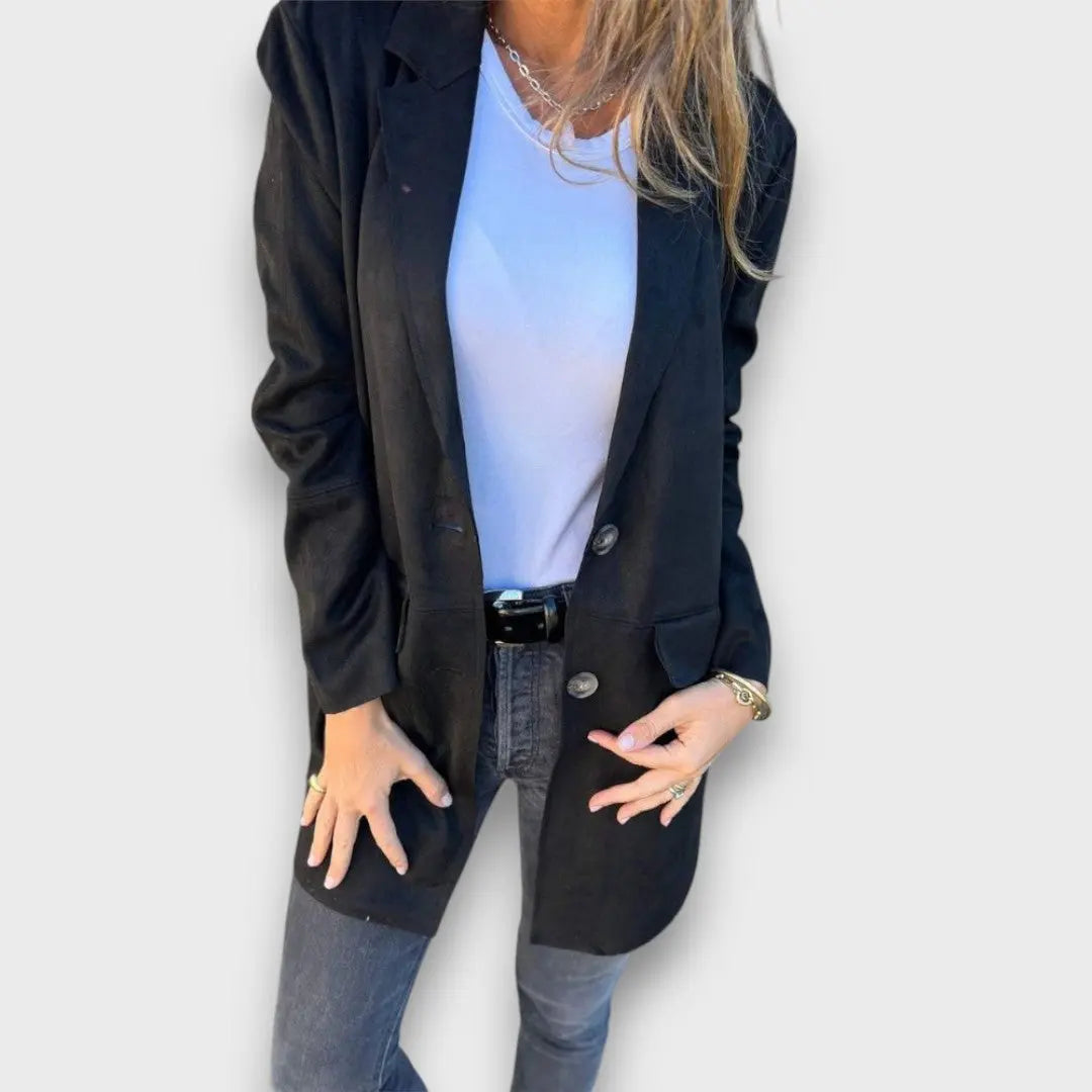 Eloise - Elegante Blazer-Cardigan Camel para Estilo Sofisticado