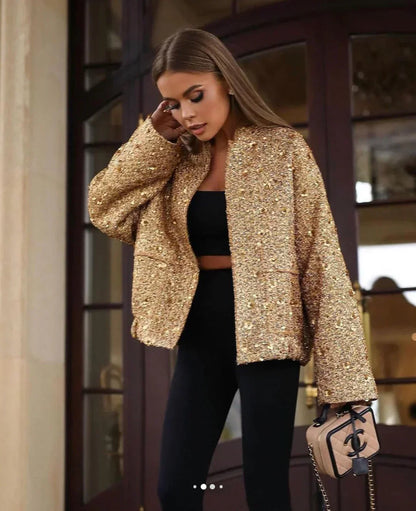 Chaqueta Lumina Brillante con Paillettes Deslumbrantes