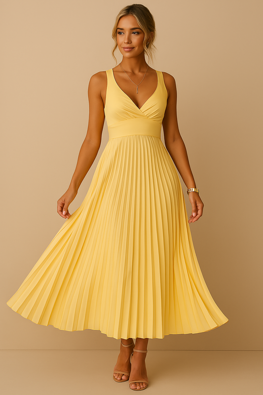 Liliana | Sunshine Vestido midi plisado