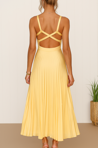 Liliana | Sunshine Vestido midi plisado