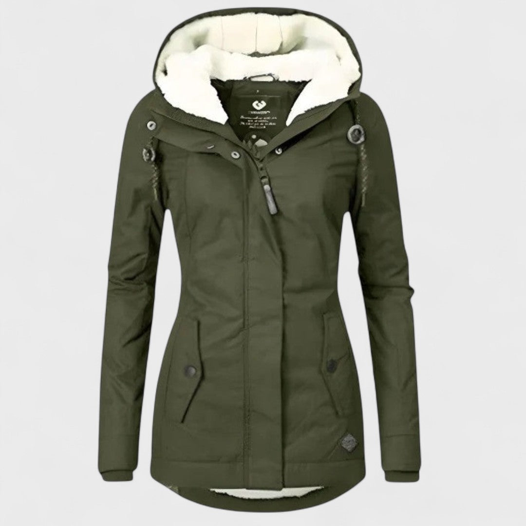 Amélie - Chaqueta Impermeable de Invierno con Capucha