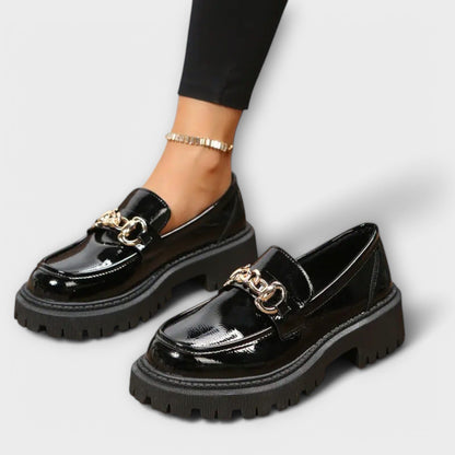 Zapatos de cuña con hebilla para mujer – estilo contemporáneo