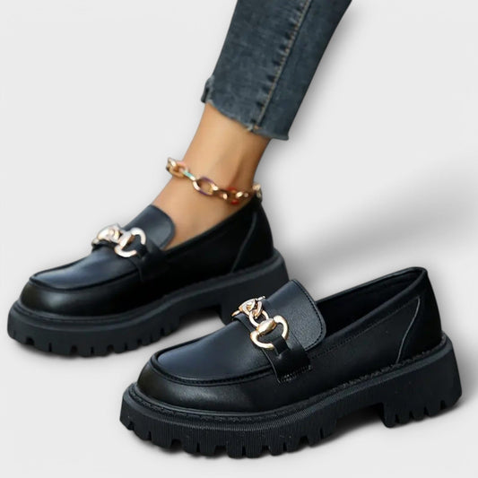 Zapatos de cuña con hebilla para mujer – estilo contemporáneo