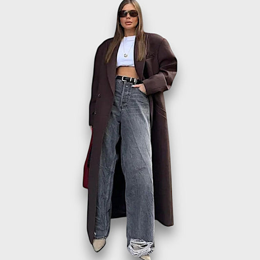 Oslaine – Abrigo Maximalista de Lana con Estilo Masculino