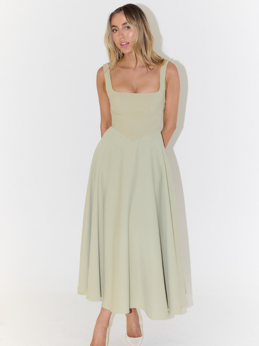 Helena | Vestido largo con escote cuadrado