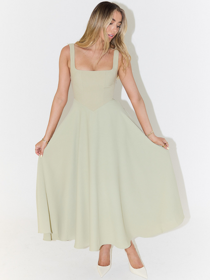 Helena | Vestido largo con escote cuadrado