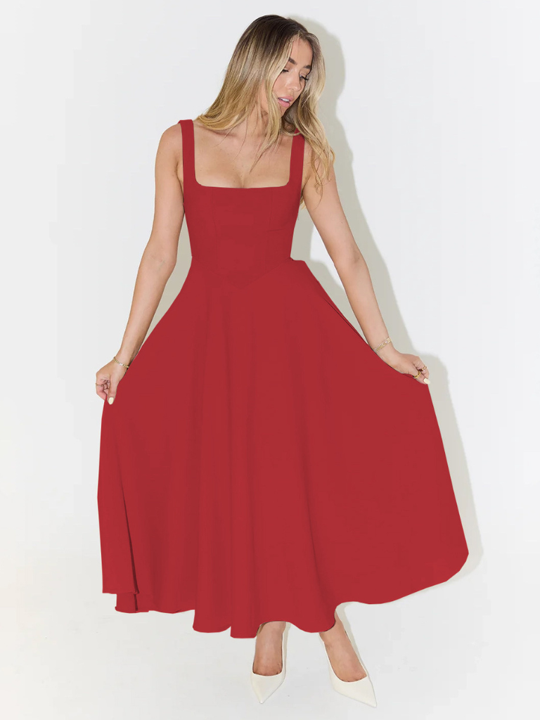 Helena | Vestido largo con escote cuadrado