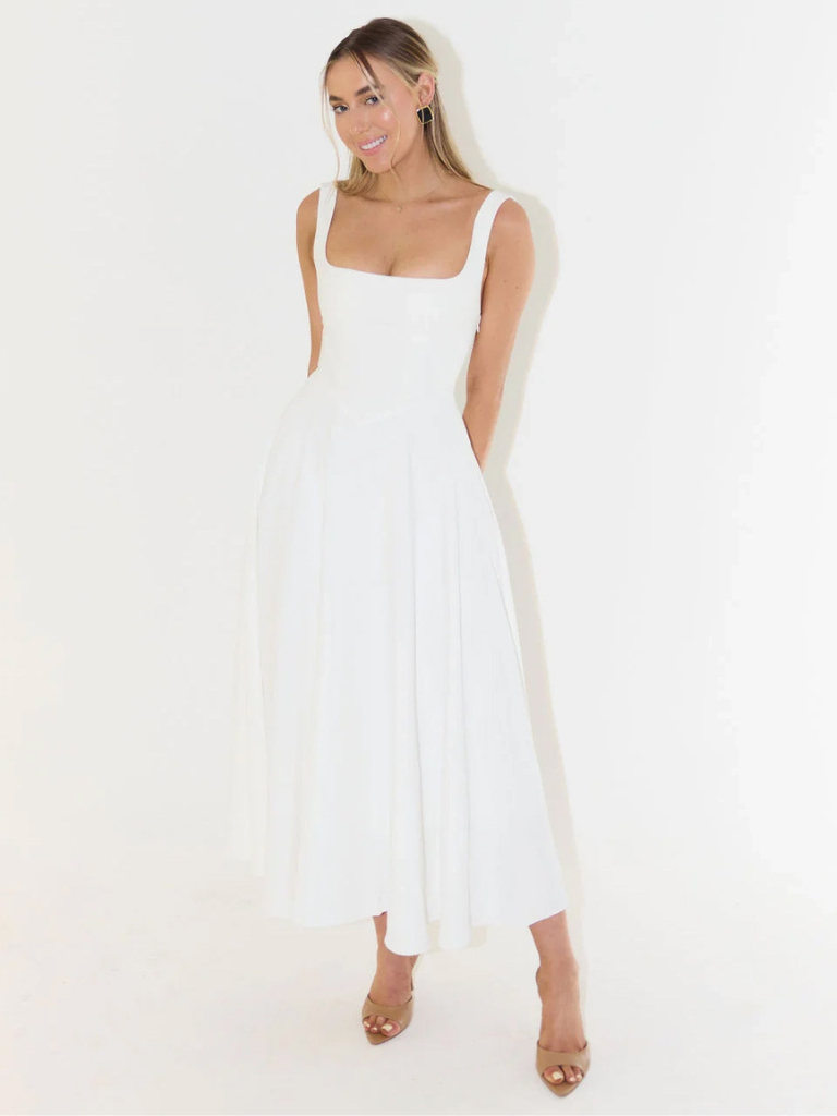 Helena | Vestido largo con escote cuadrado