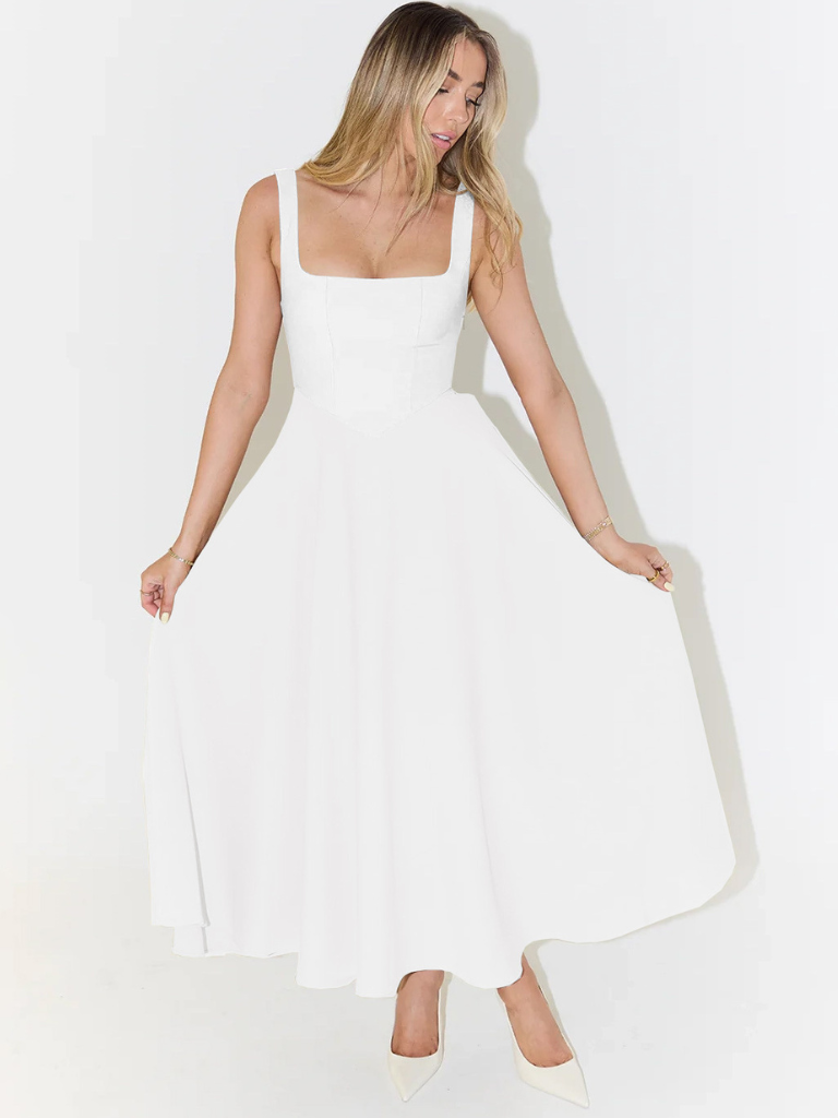 Helena | Vestido largo con escote cuadrado