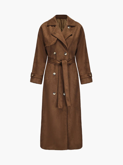 Abrigo Trench Molly: Elegancia en Suede Sintético