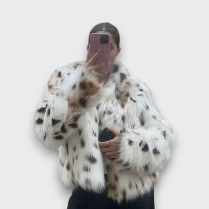Leoline – Chaqueta Animal Print de Piel Sintética