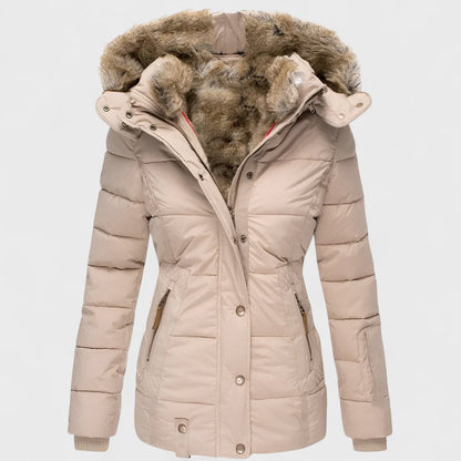 Annamarie - Chaqueta Puffer Ajustada con Capucha Elegante