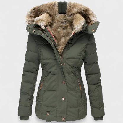 Annamarie - Chaqueta Puffer Ajustada con Capucha Elegante