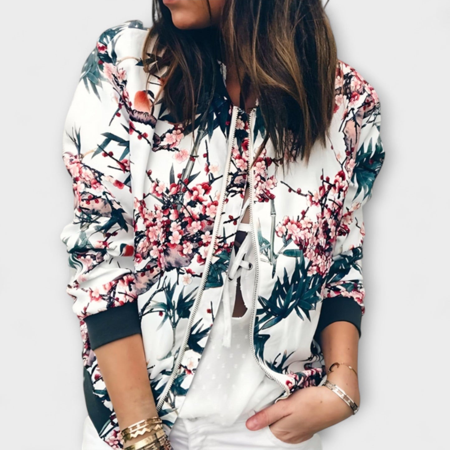 Kaelin - Elegante Bomber Floral para un Estilo Único