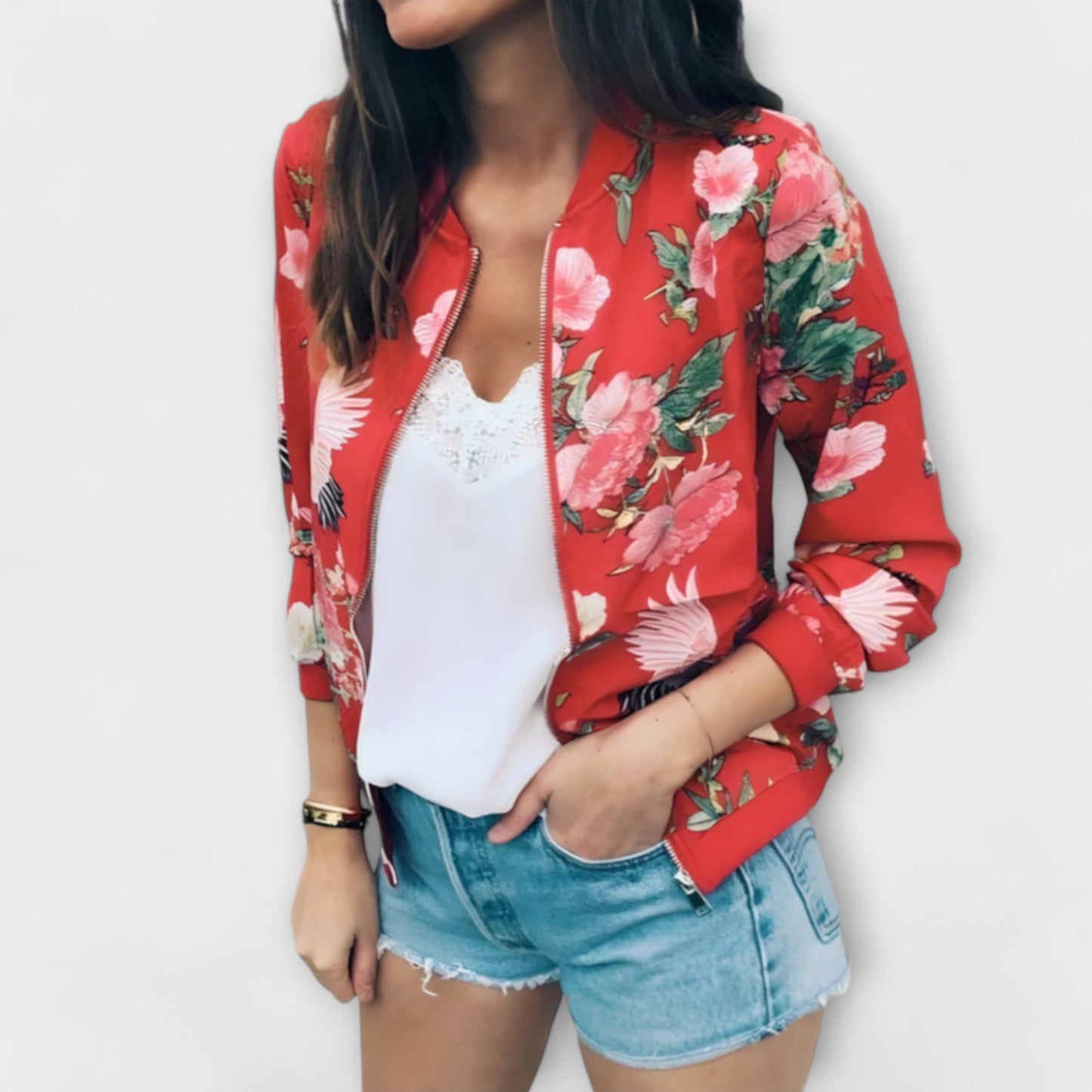 Kaelin - Elegante Bomber Floral para un Estilo Único