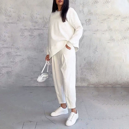 Léa | Conjunto de dos piezas con blusa de manga larga y pantalón amplio